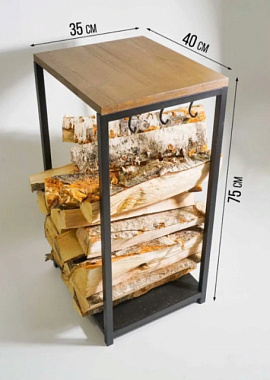 Дровница Лофт с крышкой