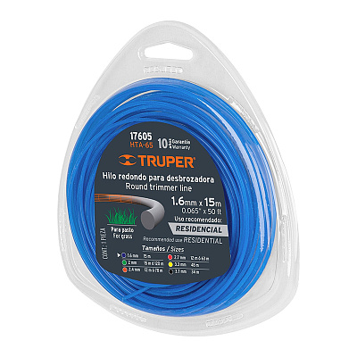 Леска для триммера Truper HTA-65 1/16" 17605