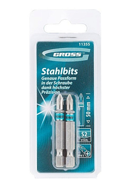 Набор бит Gross PH1*50 сталь S2 2 шт 11355