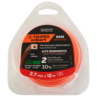 Леска для триммера Truper Expert 39.3 FT 7/64" HDU-12-105 2,7 мм*12 м 15959
