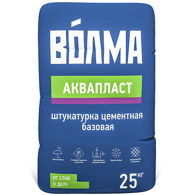 Штукатурная смесь Волма-Аквапласт цементная 25 кг