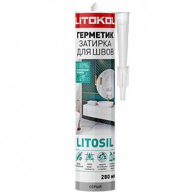 Герметик Litokol Litosil силиконовый серый 280 мл