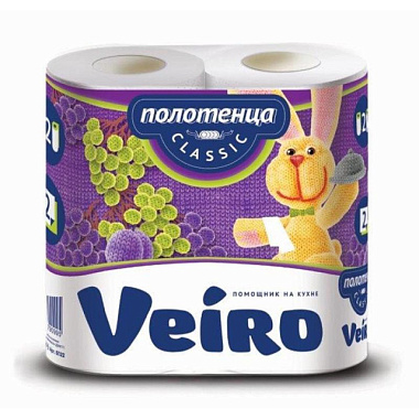 Полотенце бумажное Linia Veiro Classic 2-х слойные 2 рулона А