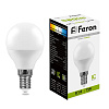 Лампа светодиодная Feron LED 7Вт Е14 белый шар LB-95 