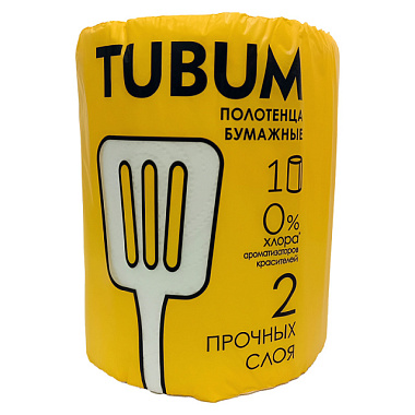 Полотенца бумажные Tubum Белые 2-слойные 1 рулон 48 м 