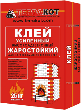 Клей Терракот усиленный жаростойкий 25 кг