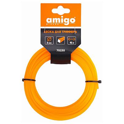 Леска для триммера Amigo квадрат 3 мм*15 м 70230