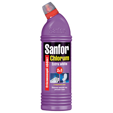 Чистящее средство Sanfor Chlorum 2в1 гель для ванн и туалета с хлором 750 г