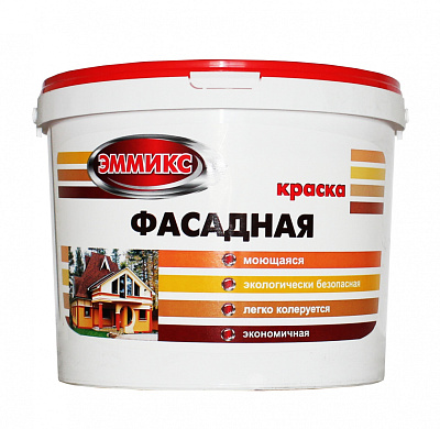 Краска ВД Эммикс Фасадная белый бар 7 кг *