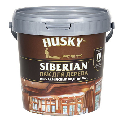 Лак Husky Siberian водный бесцветный полуматовый 0,9 л 26238
