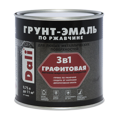 Грунт-эмаль Dali по ржавчине графитовая зеленый 0,75л УТ000002532