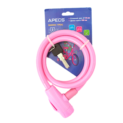 Замок Apecs PD-84-100-CM-Pink велосипедный**