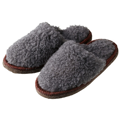 Тапочки меховые серо-коричневый размер 41-43 ТМ003СК