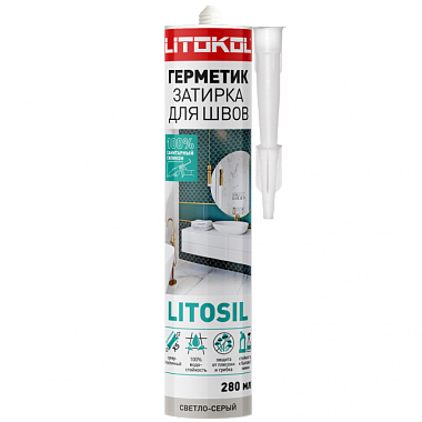 Герметик Litokol Litosil силиконовый светло-серый 280 мл