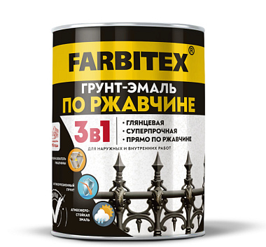 Грунт-эмаль Farbitex по ржавчине 3 в 1 белый 0,8 кг